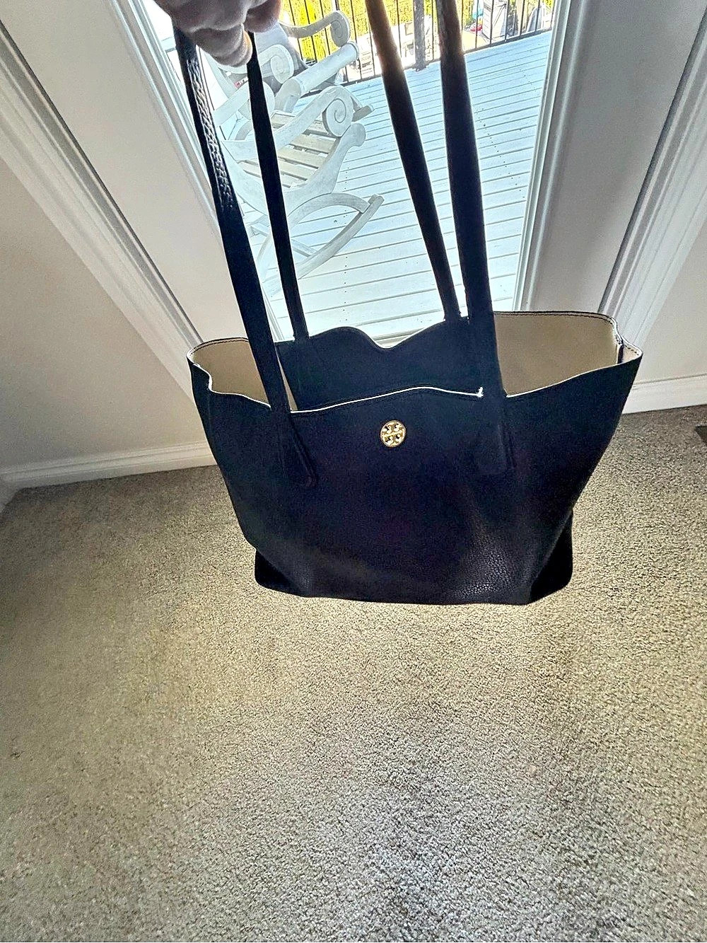 Tory Burch Perry Triple Compartment Tote Black
